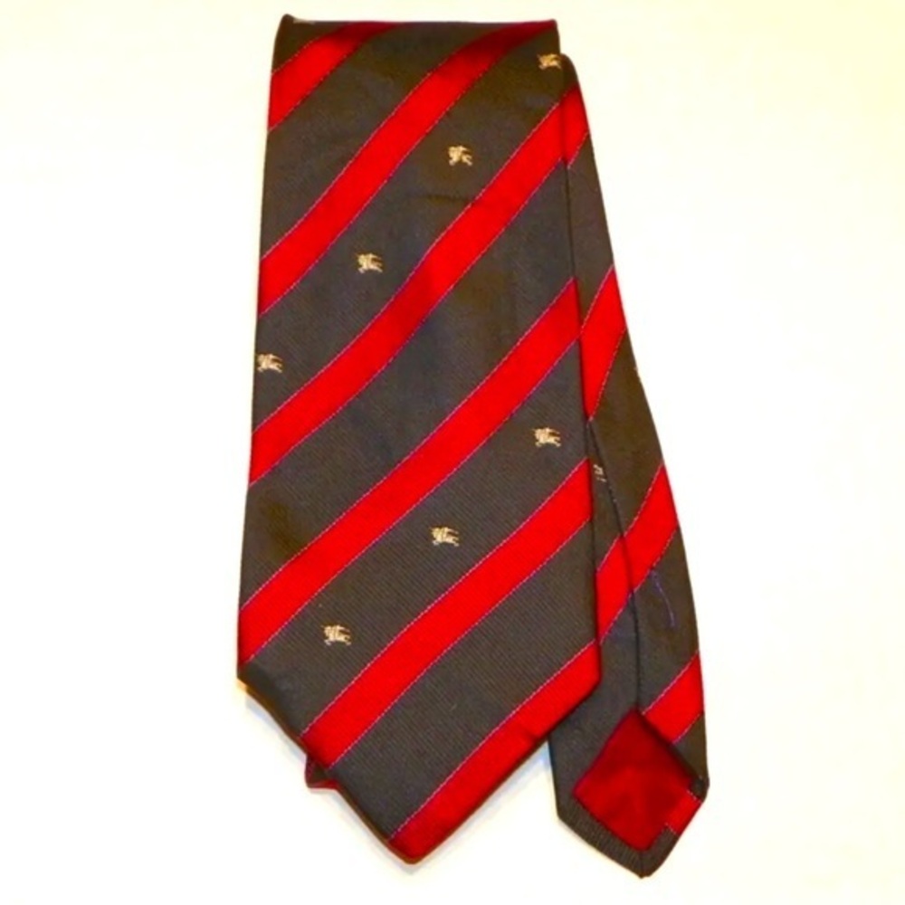 Burberry Vintage Striped Monogrammed Tie Made in England